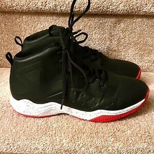 BCG Boys Black/White/Red Hi-Top Sneakers 159060 Size 5.5D